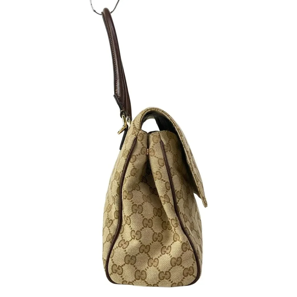 Gucci Paparazzo Medium Top-Handle Bag Handbag 875018 Beige Dark Green Multi